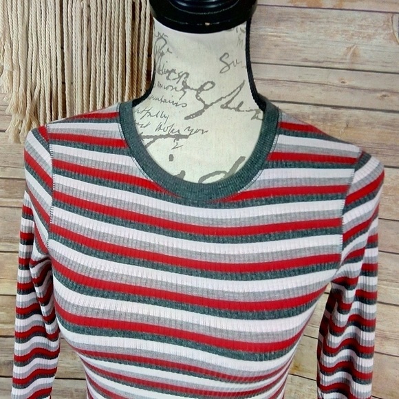 Free People | ‘Good On You’ Red Multi-Striped Tee - Picture 3 of 8